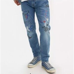 NWT Levi's® Premium MEN'S JEANS 38X32 512™ Slim Taper TETRIS GRAPHICS